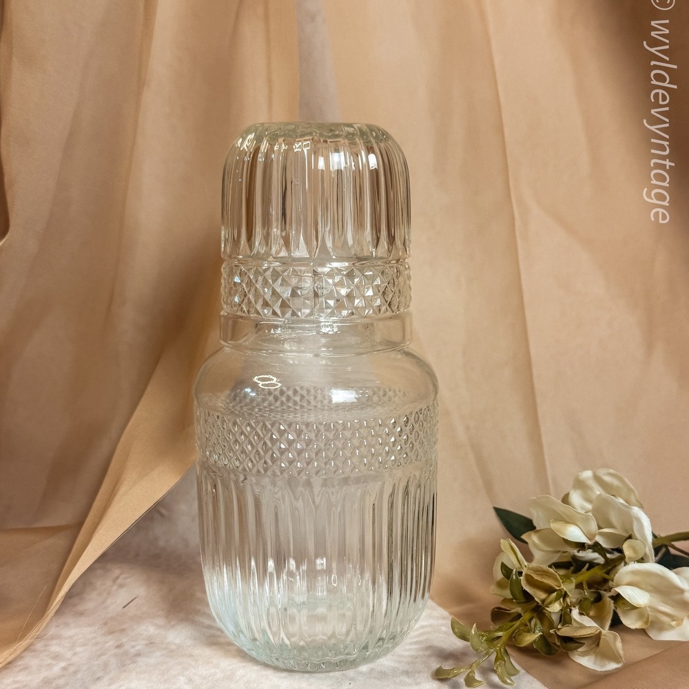 Clear Cut Glass Carafe